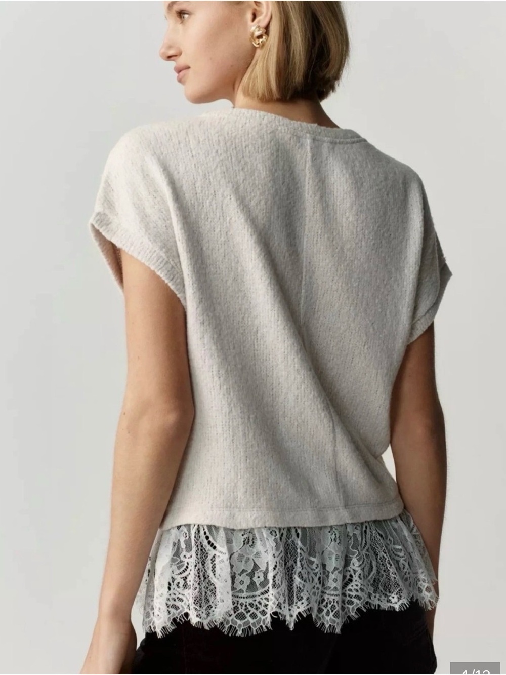 Maeve by Anthropologie Ruffled Lace Tee NWT - Picture 4 of 9